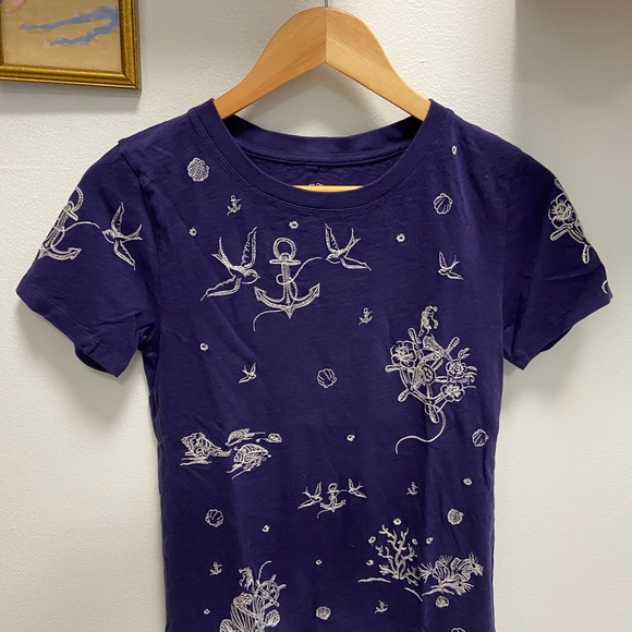 J Crew “Knit Goods” Embroidered Ocean Sailor Shirt - Picture 1 of 9
